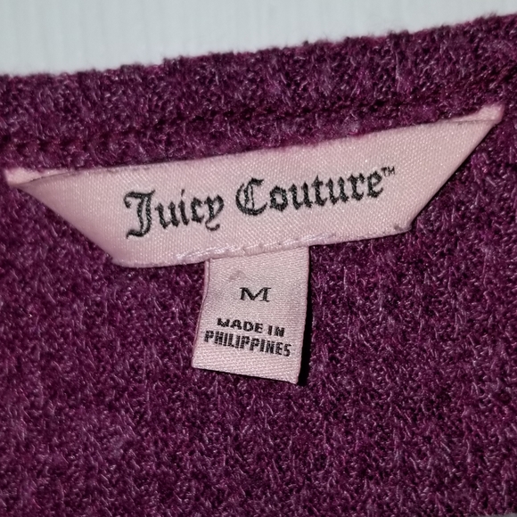 Juice Couture Blouse Long Sleeve Size M Color Burgandy - Picture 5 of 6